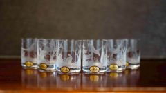 Liqueur glasses with birds 6 pcs.