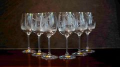 Wine glasses with birds 6 pcs.