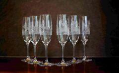 Sparkling wine glasses with animals 6 pcs.