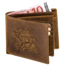 Wallet with embossed deer