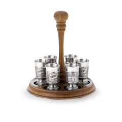 6 shot glasses with stand