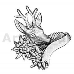 Badge roe buck with edelweisses