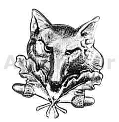 Badge fox with oak leaves